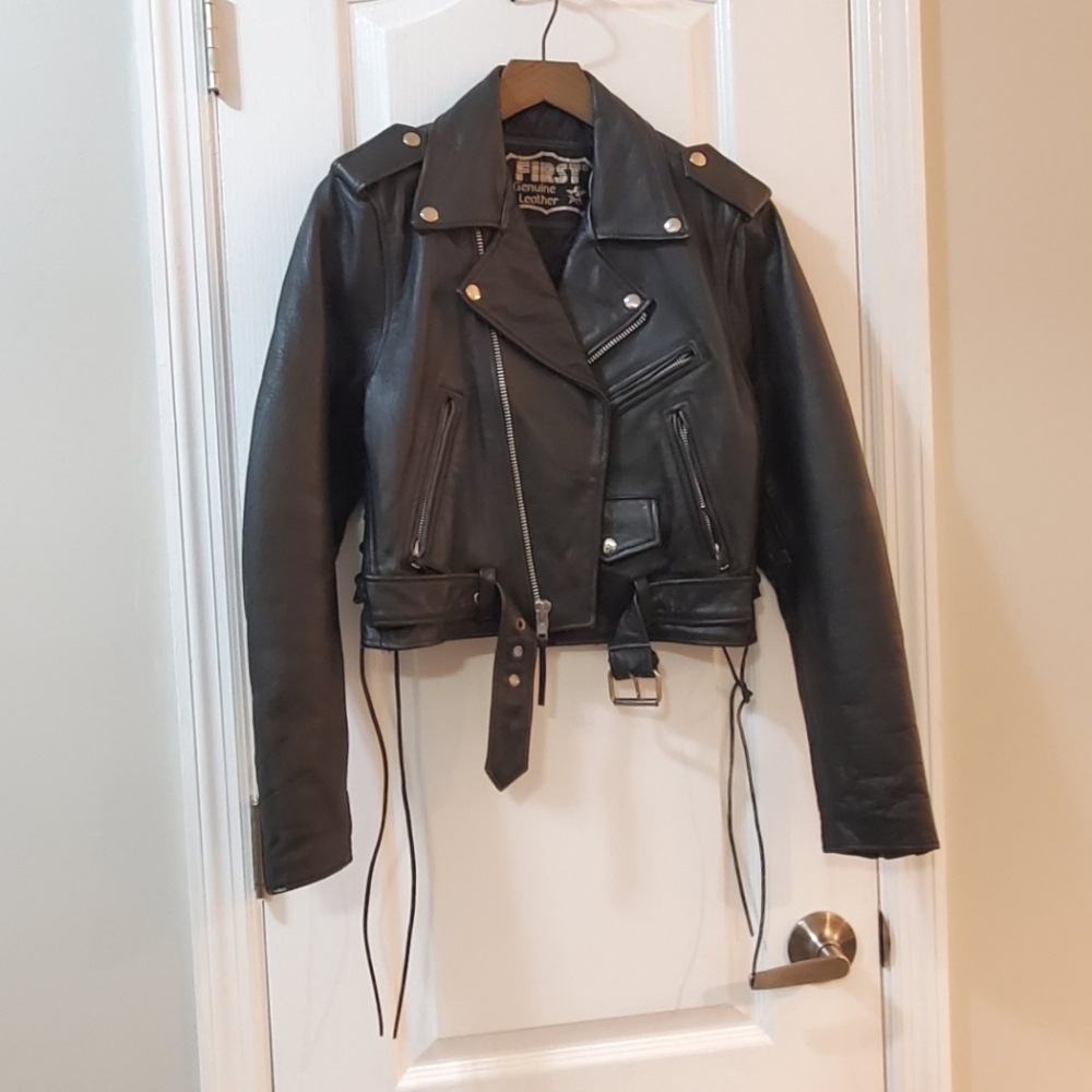 First Genuine Leather Biker Jacket